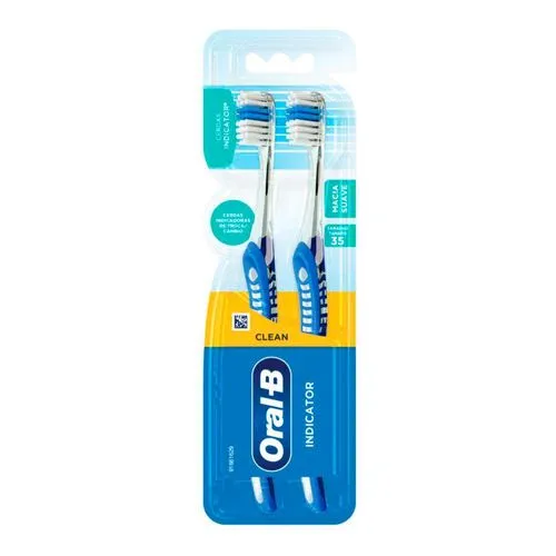 Kit Escova Dental Oral-B Indicator Plus 35 2 Unidades