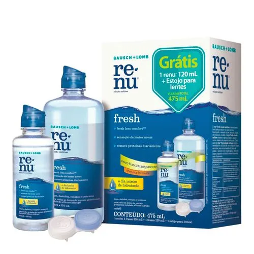 Kit Solução Multiuso Renu Bausch Lomb  355ml + 120ml + Estojo de  Lentes